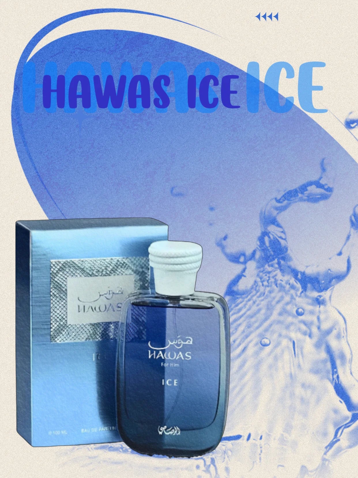 Rasasi Hawas Ice Eau de Parfum for Men - 100ml/3.4fl.oz - 1 Bottle
